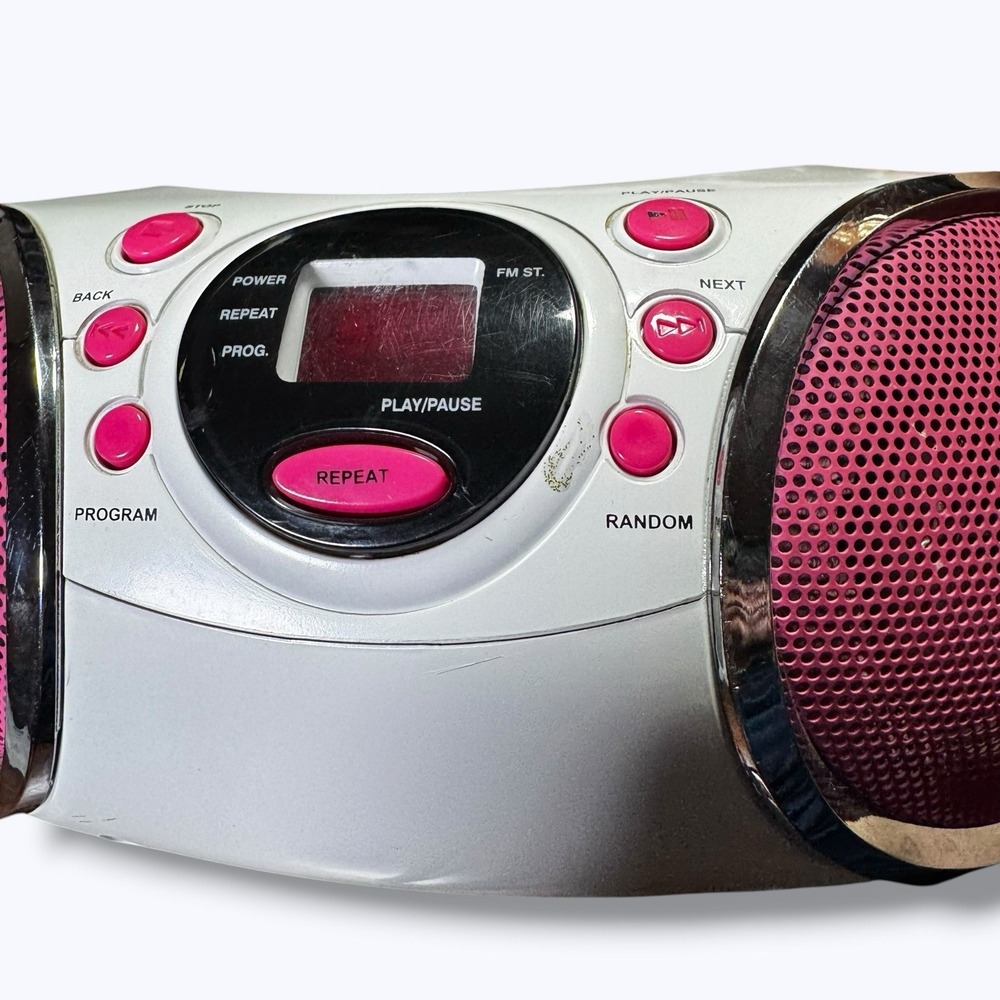 Hello Kitty CD Player Boombox Radio White Pink 2014 KT2026MBY Sanrio Rare *READ - Picture 4 of 12